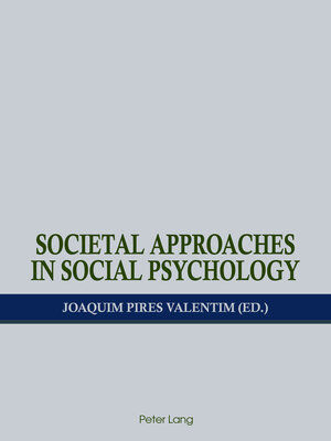 cover image of Societal Approaches in Social Psychology